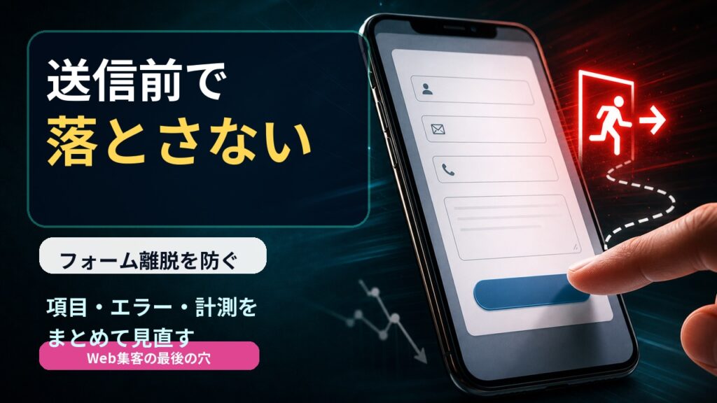 問い合わせフォームで離脱されないためのチェックポイント のアイキャッチ画像