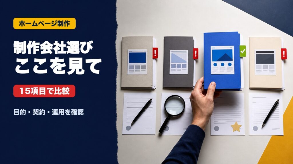 失敗しないホームページ制作会社の選び方|比較チェックリスト15項目 のアイキャッチ画像