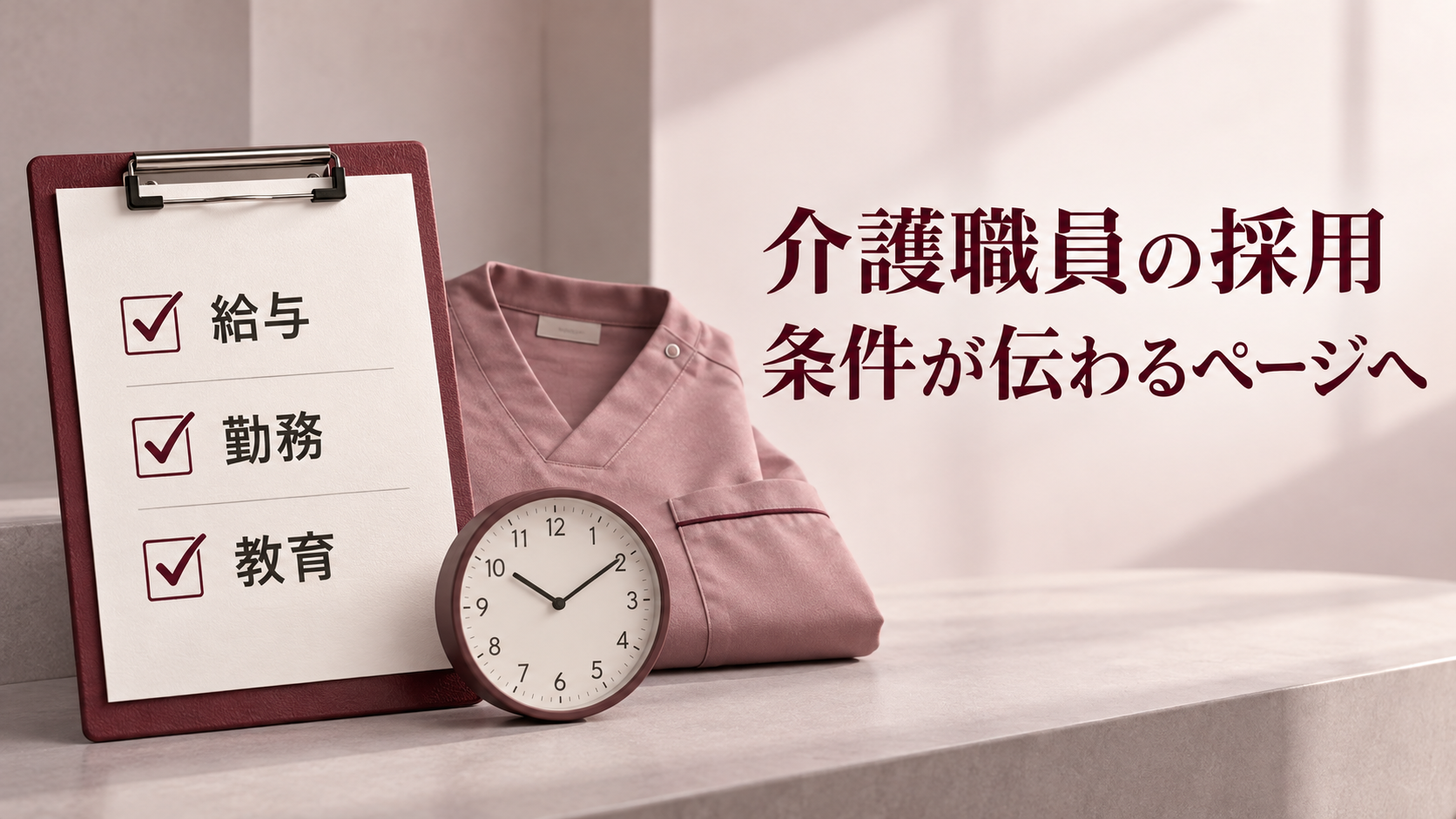 給与・勤務・教育の条件を整理し、介護職員が働き方を判断できる採用ページを作る